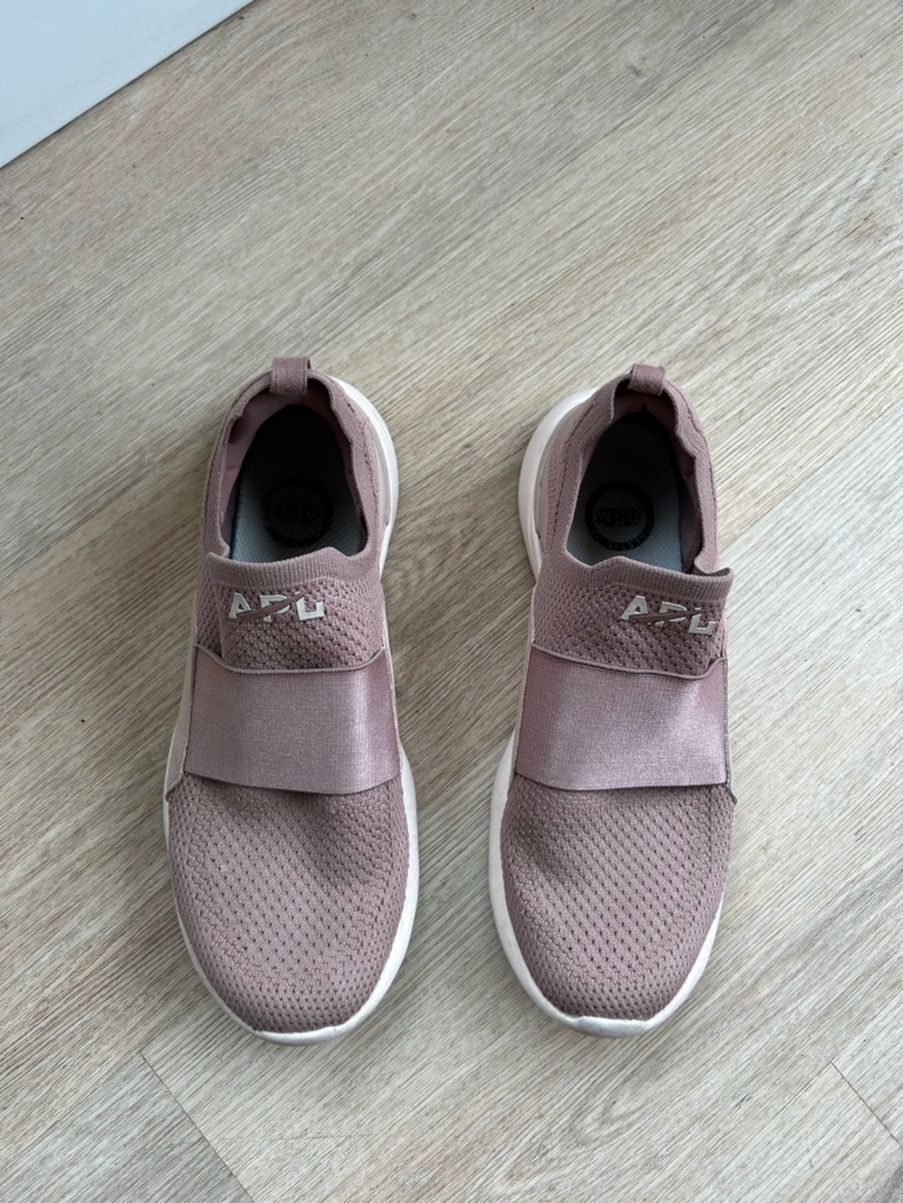 APL TechLoom Slip-On Sneakers in Dusty Rose and White